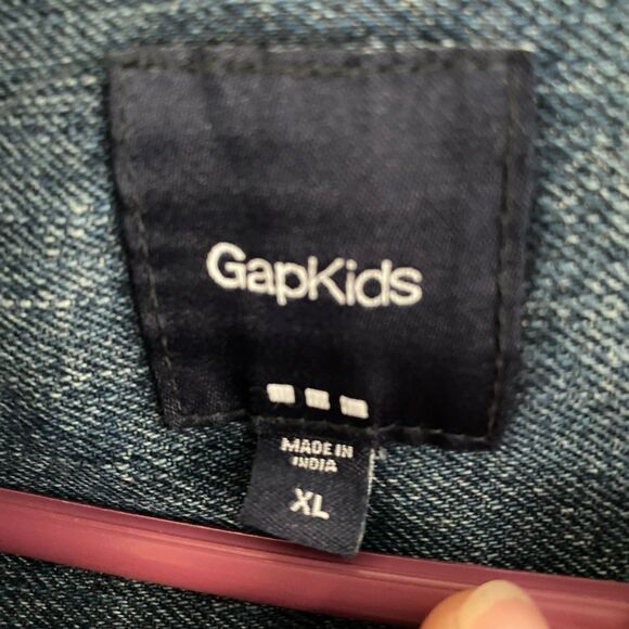 Gap Kids Denim Jean Jacket‎ with Hood Skulls XL 2010 - Picture 2 of 8